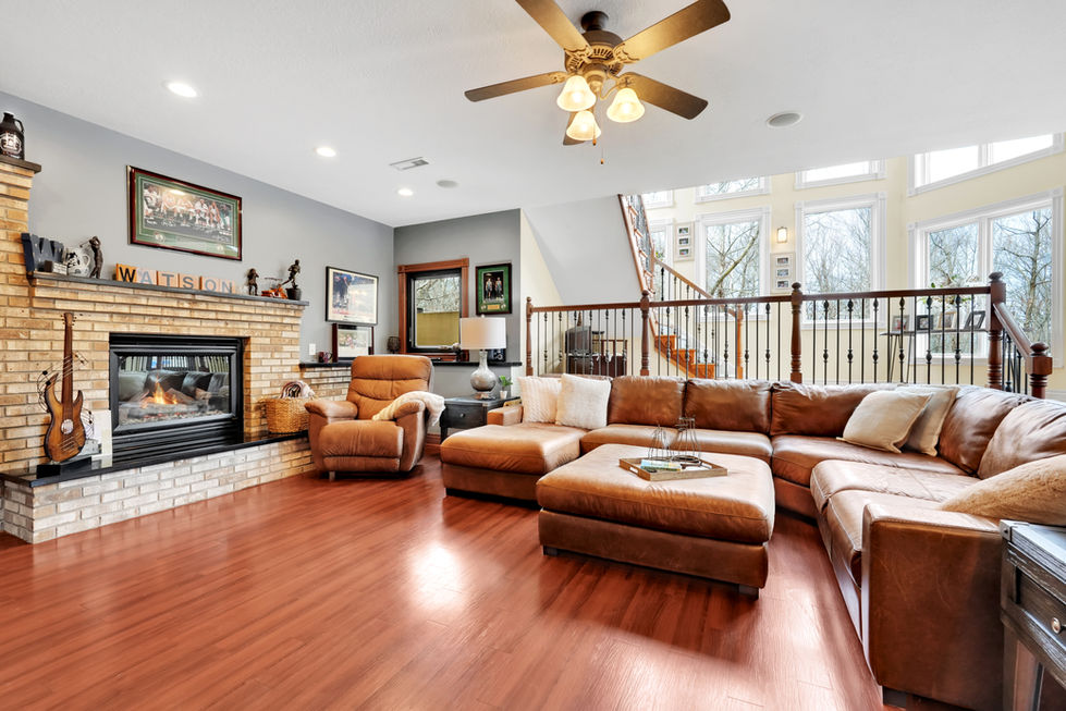 Lower level entertainment area in Greencastle real estate listing