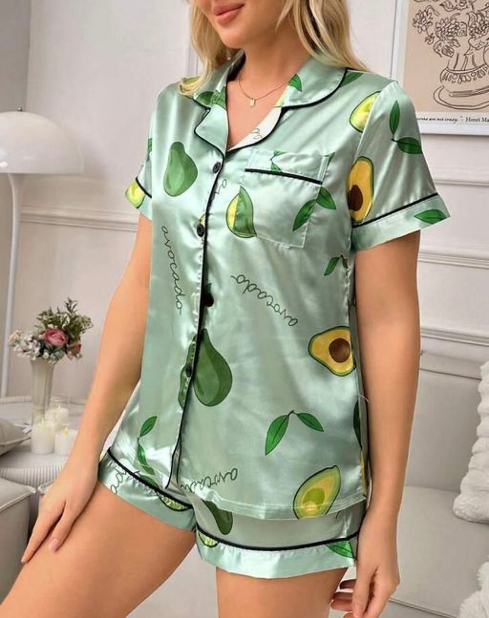 Thumbnail: Satin two-piece lounge set 
