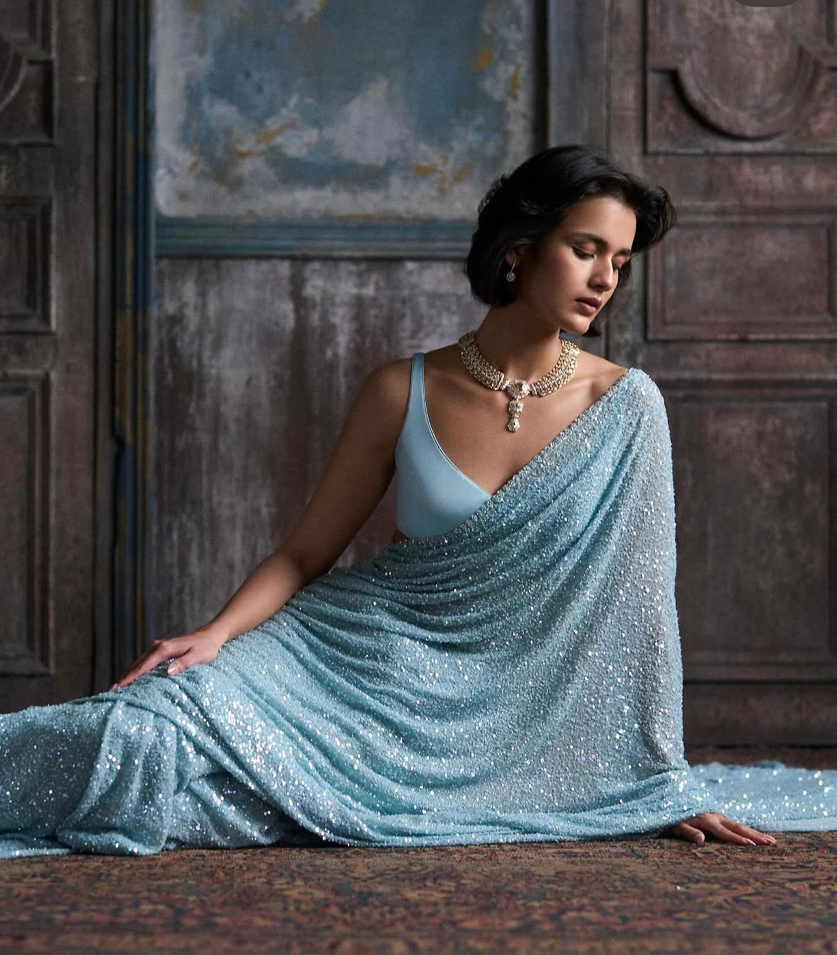 Sequin saree (stitched)