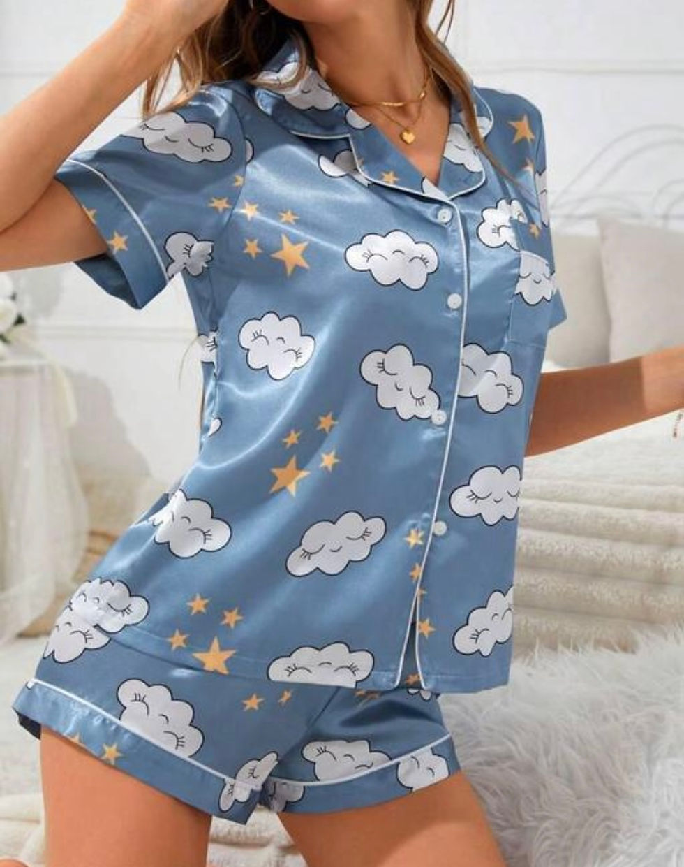 Thumbnail: Satin two-piece lounge set 