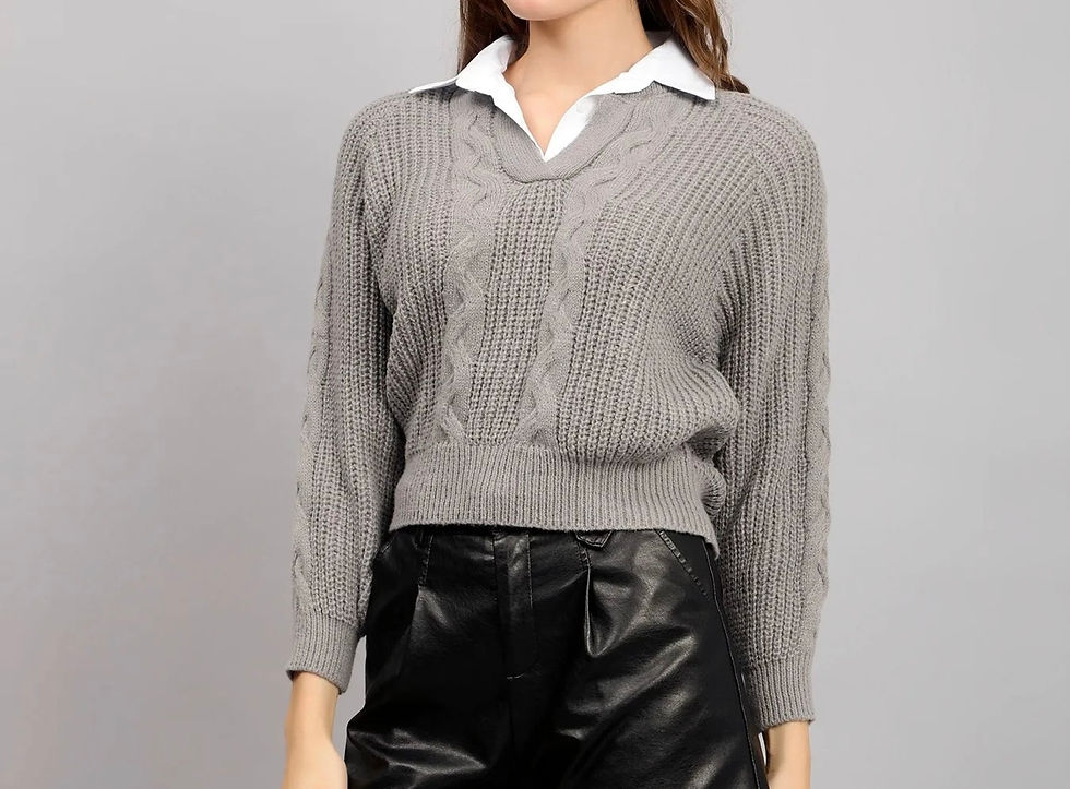 Thumbnail: Knitted collar sweater 