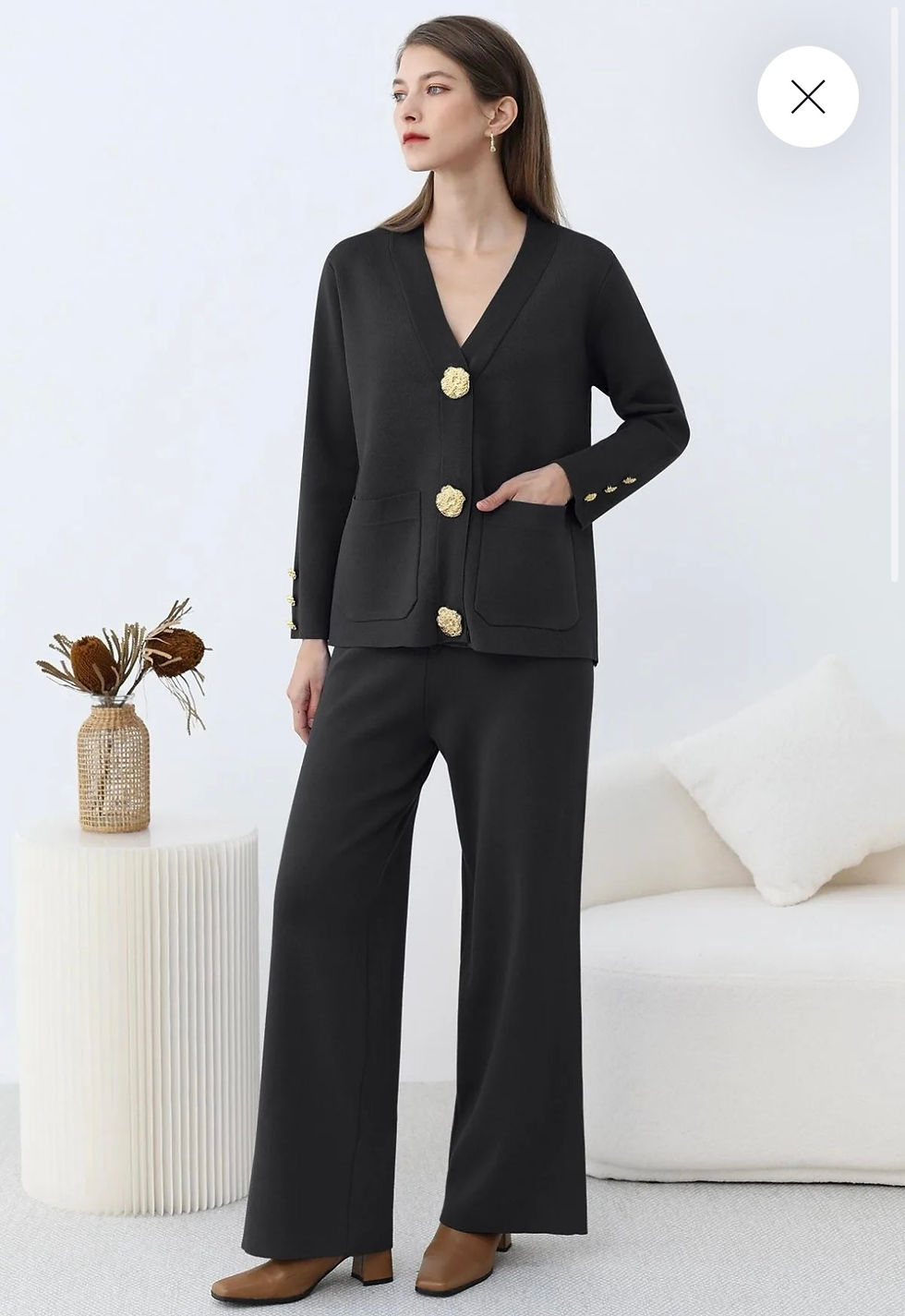 Thumbnail: Golden button two-piece co-ord set
