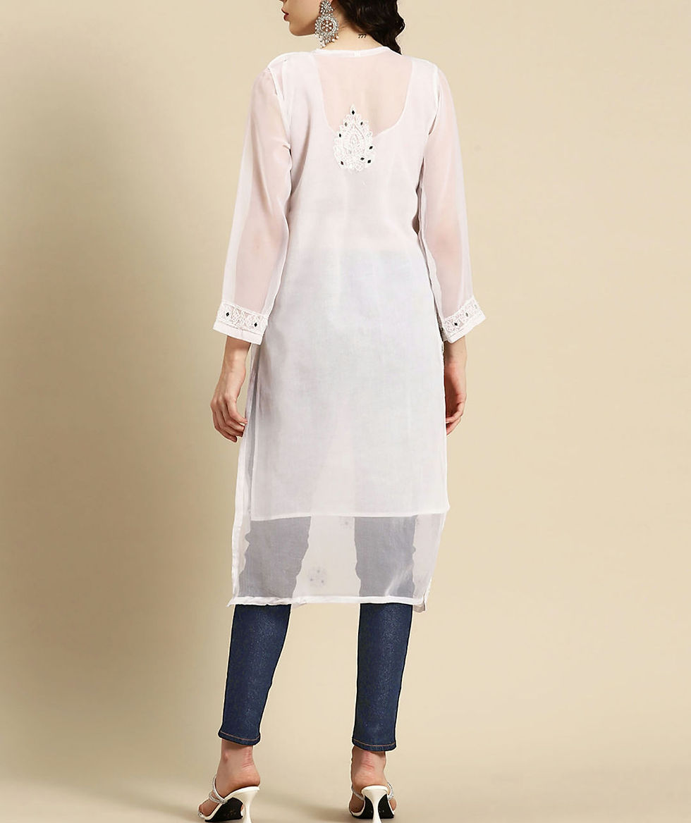 Thumbnail: Mirror work chikankari kurti with inner