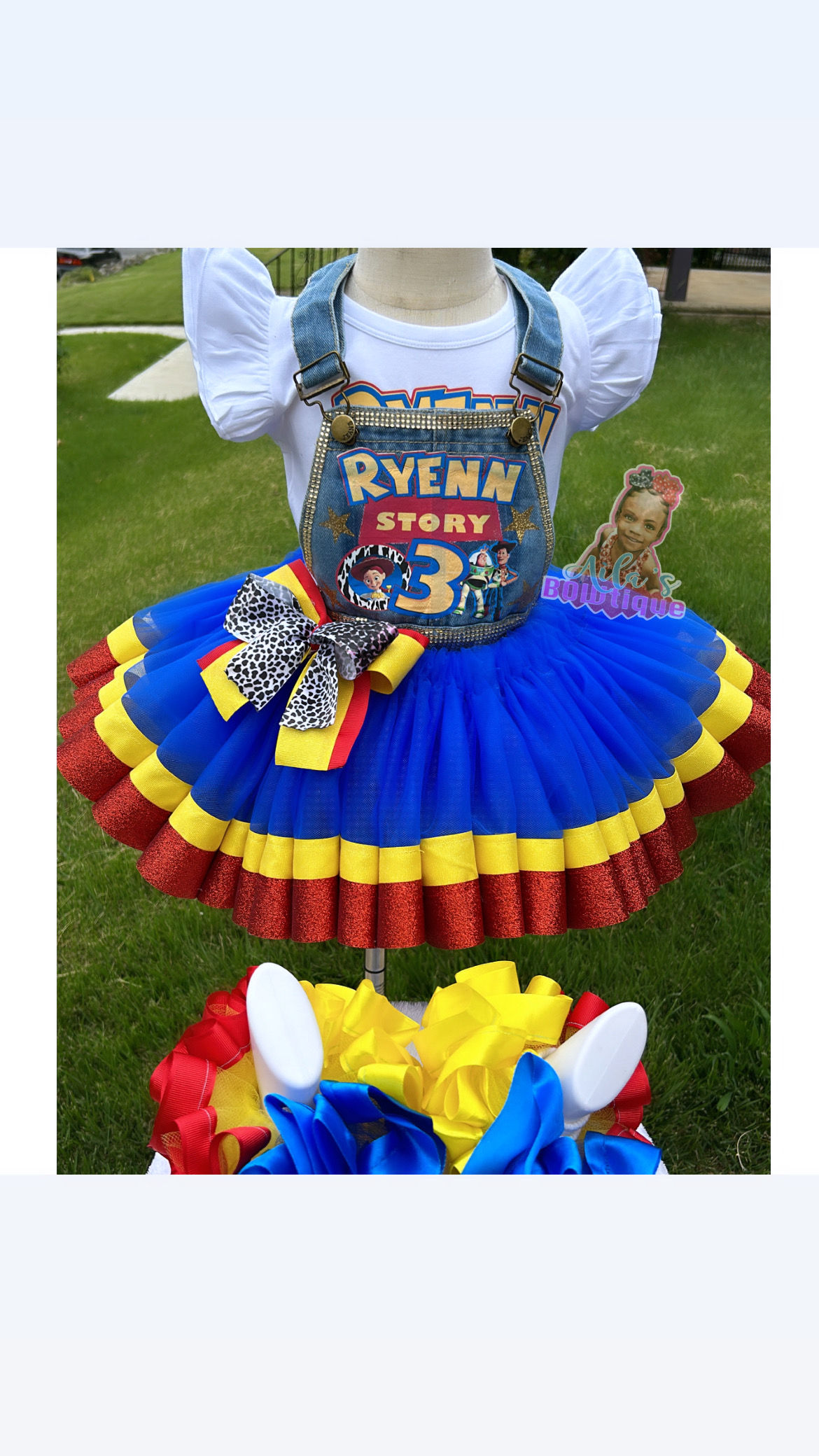 Denim Coverall Tutu Set