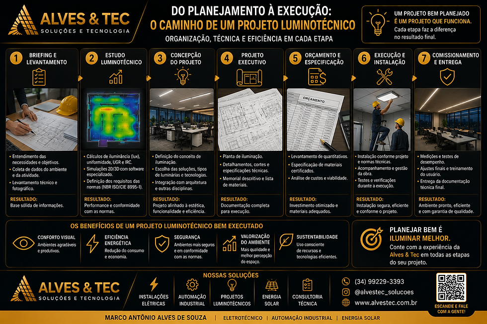 Do planejamento á execulçaõ
o caminho de um projeto luminotecnico