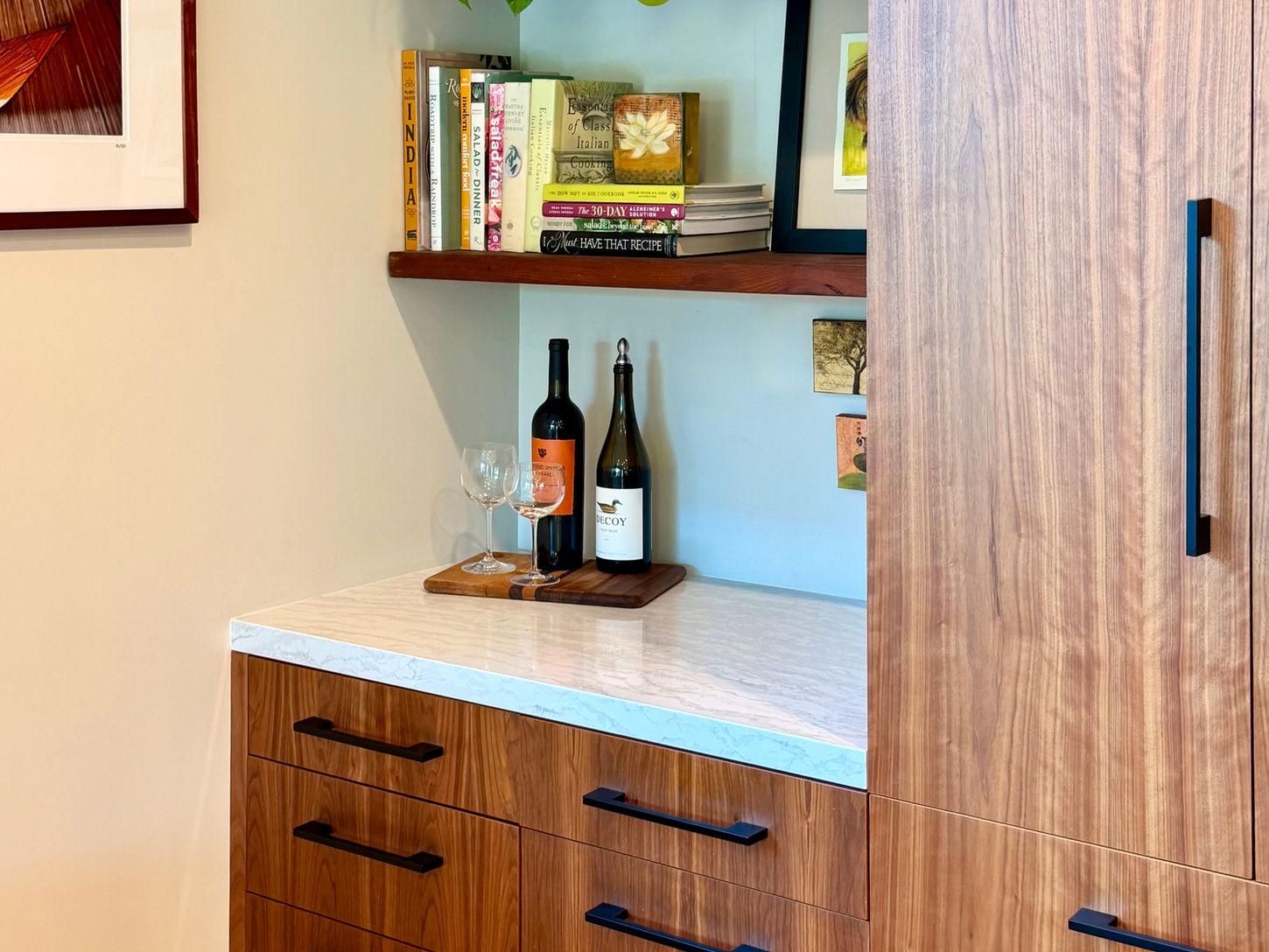 Walnut millwork blends aesthetics and functionality in Corte Madera, Marin County