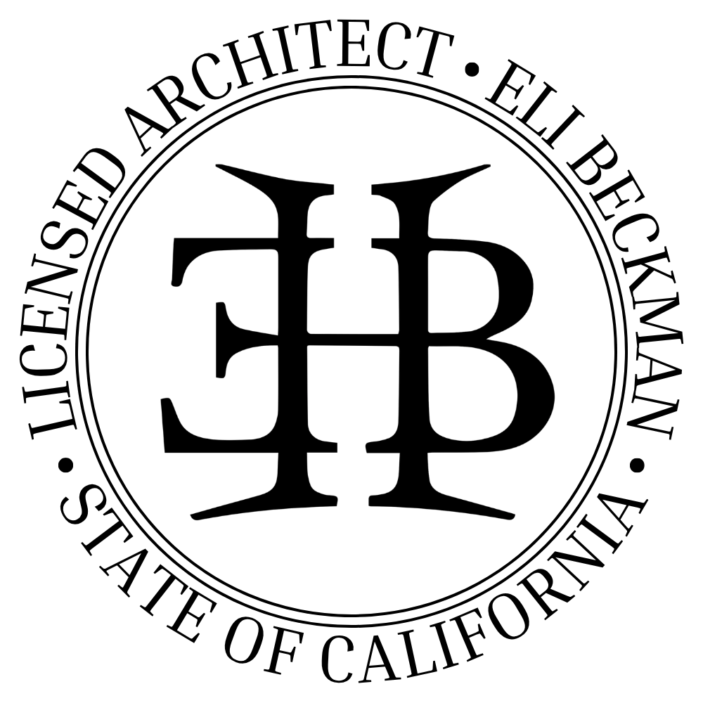 Logo of Eli Beckman, resiential architect specializing in home renovations, remodels, additions, and ADUs