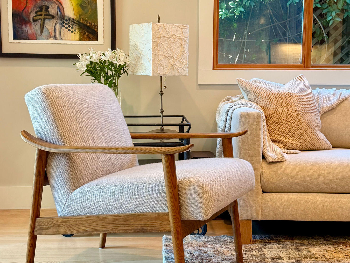 A bright, open, and subtly playful family room in Corte Madera, Marin County