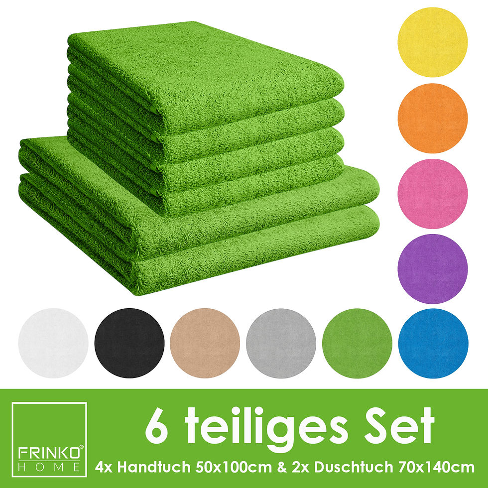 6 tlg. Handtücher Handtuch Duschtücher Duschtuch Set Frottee 100% Baumwolle