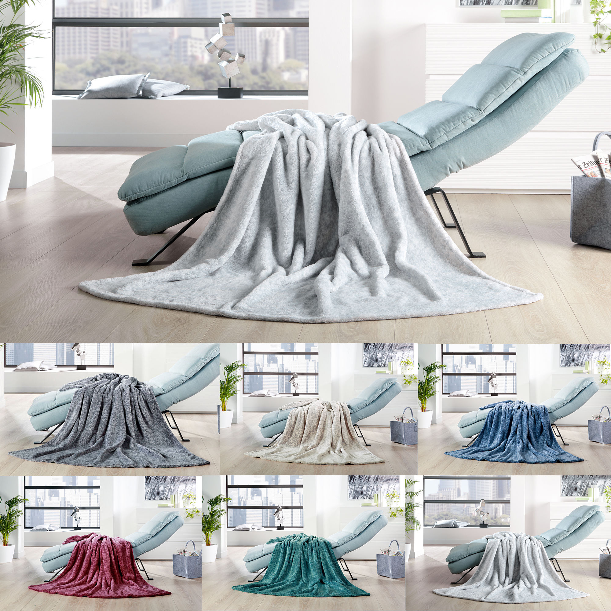 GÖZZE Wohndecke "Alaska" 150x200cm Decke Kuscheldecke Sofadecke