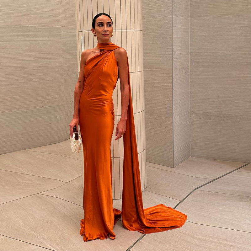 Thumbnail: The Monaco Draped Satin Gown