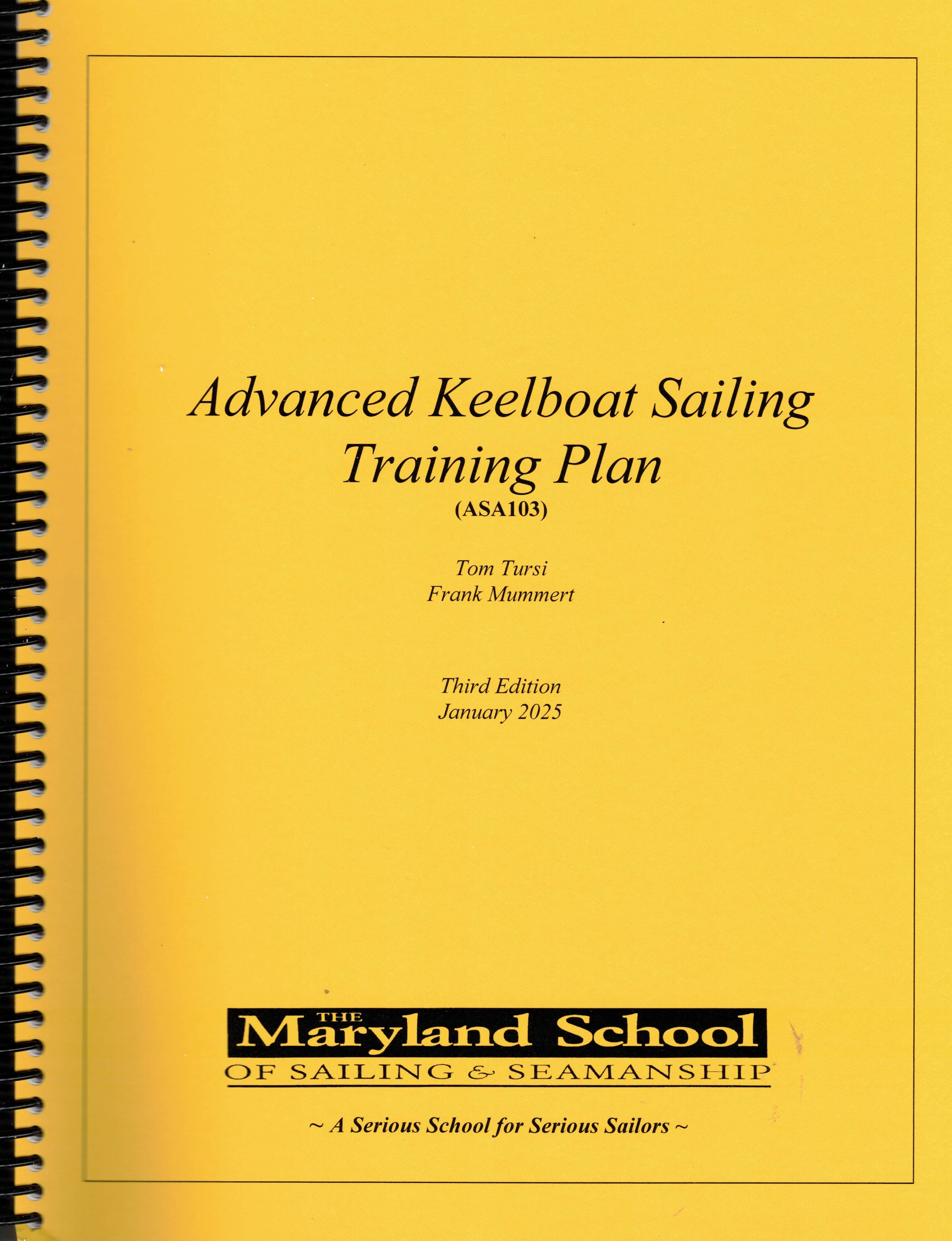 MDS 103 - Advanced Keelboat Sailing Training Plan
