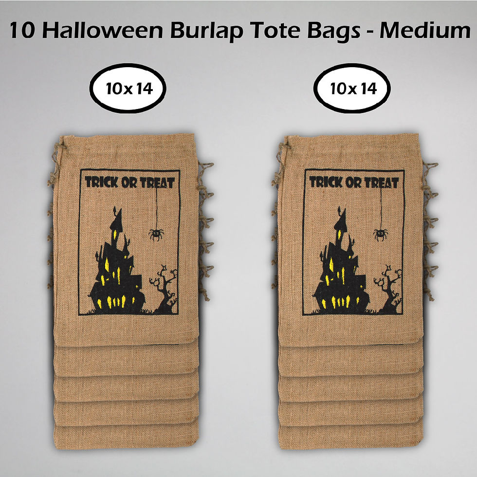 Halloween Trick or Treat Burlap Bag - 10 Medium (10 x 14)