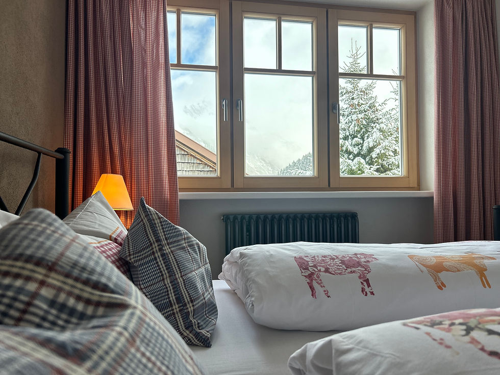 Haus Wallis - Blick aus dem Fenster in der Ferienwohnung Räuberhöhle