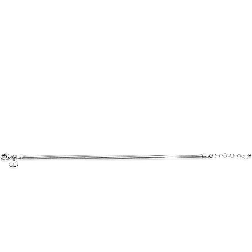 ZIA2847 ZINZI zilveren platte slangen schakel armband 2,8mm breed