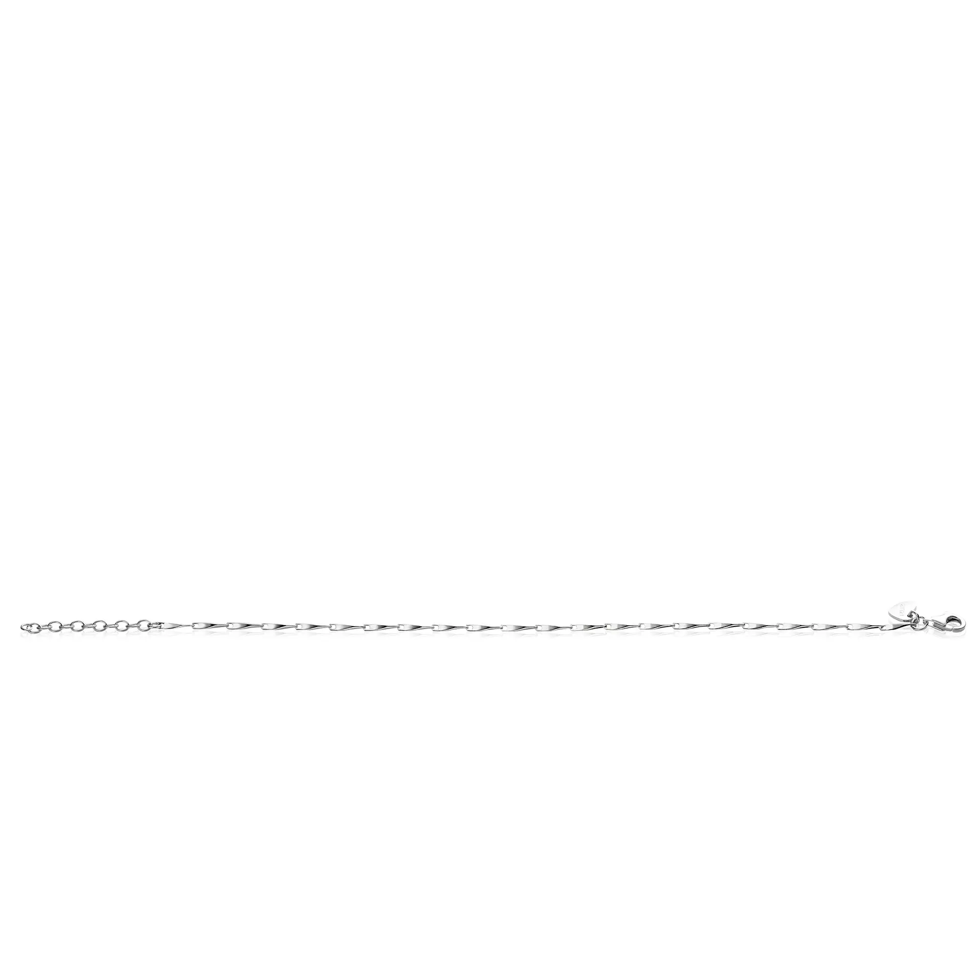 ZIA2414 ZINZI zilveren schakel armband met glinsterende pijlvormige schakels