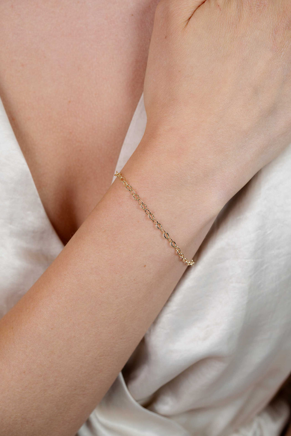 Thumbnail: ZGA538 ZINZI Gold 14 krt gouden armband bewerkte ovale schakels 3mm breed 19cm