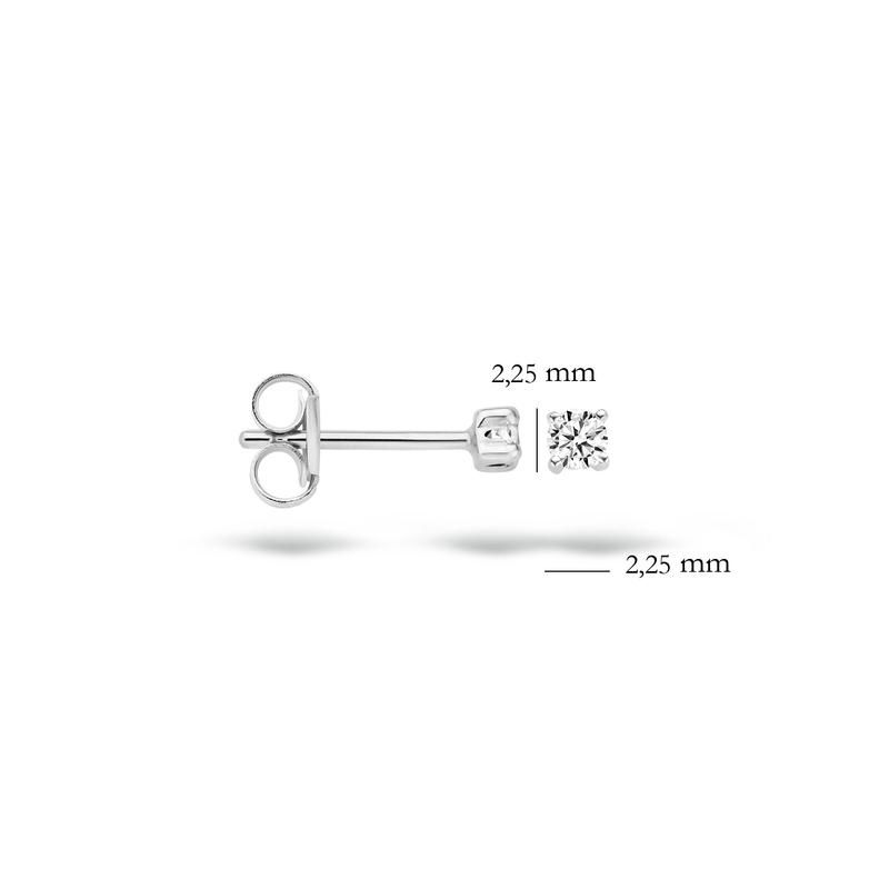 Thumbnail: 7138WZI Blush oorstekers witgoud zirconia 2.25mm