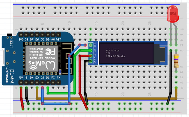 Serial Monitor Display Kontrol LED dengan Serial Monitor + Display OLED 0.91