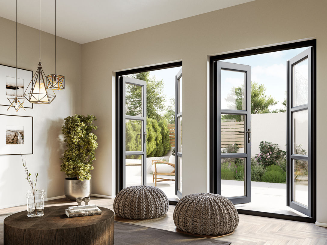 Black French doors