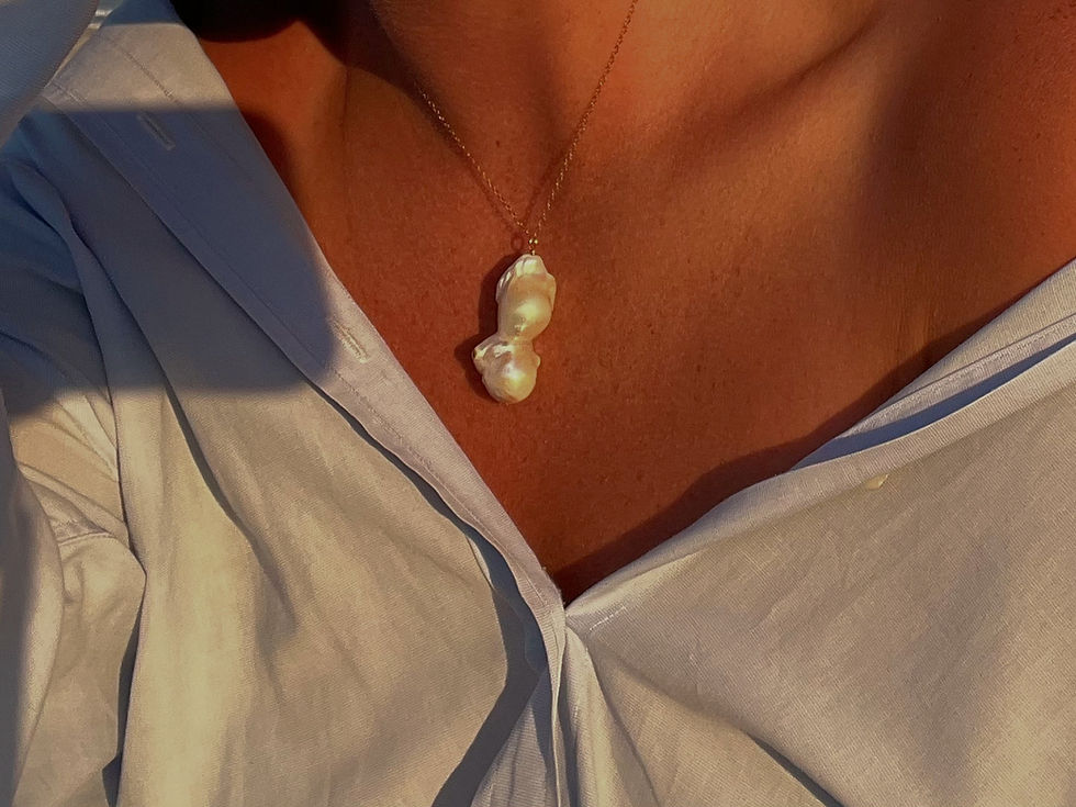 14K Gold Filled Fireball Pearl Necklace