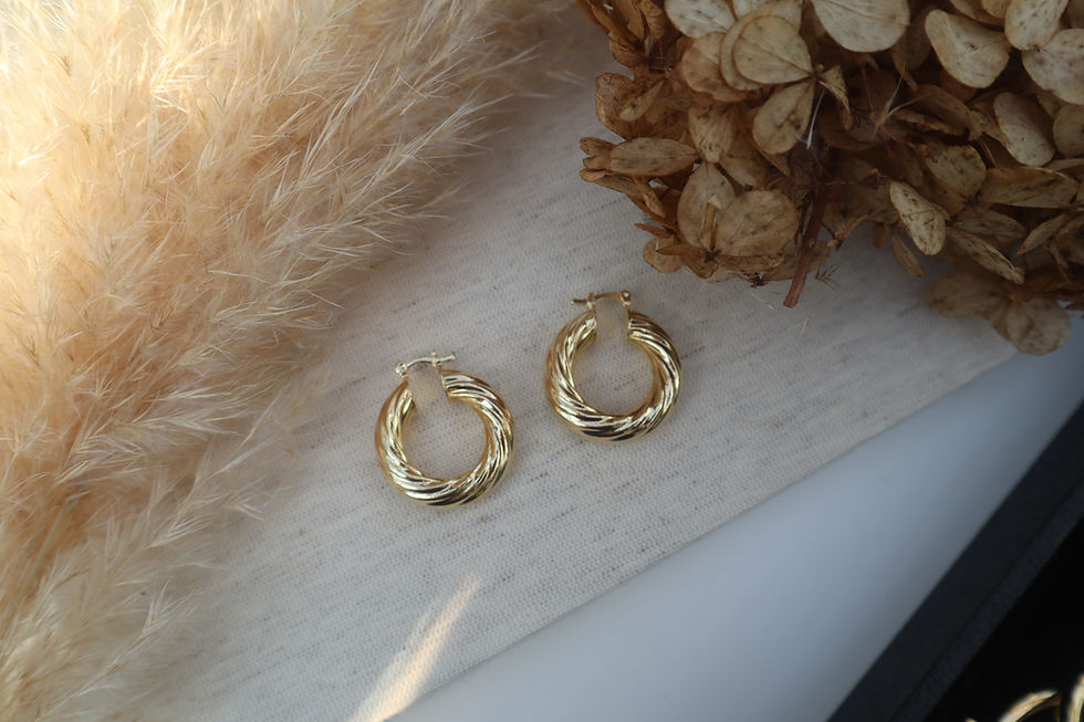 Thumbnail: 18K Gold Filled 30mm Twisted Chunky Hoops