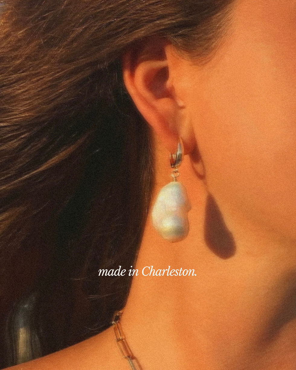 Thumbnail: 14K Gold Filled Fireball Pearl Earrings
