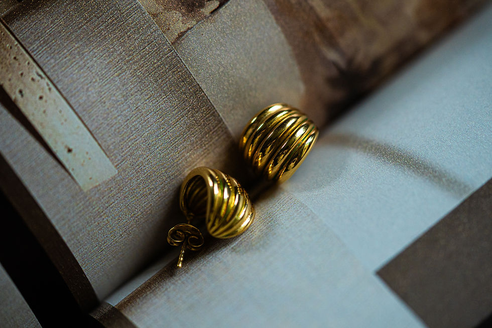 Thumbnail: 18K Gold Filled Rigid C Stud Earrings