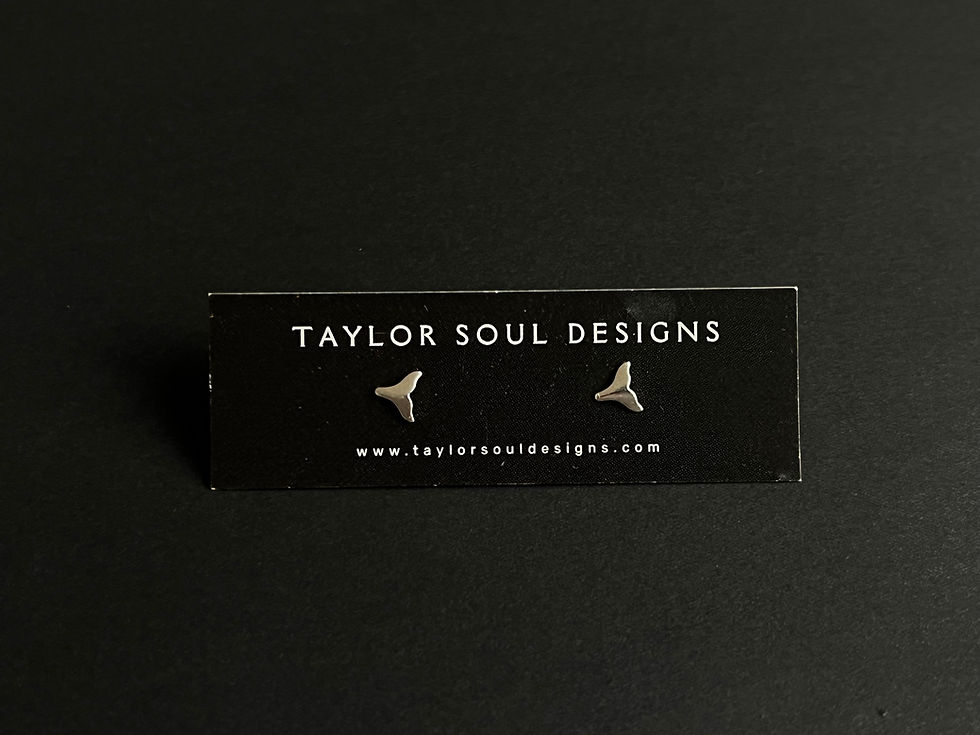 Sterling Silver Whale Tail Stud Earrings