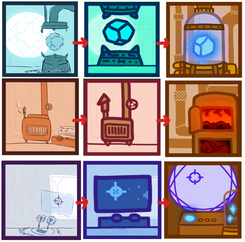 Room sprite progression to final