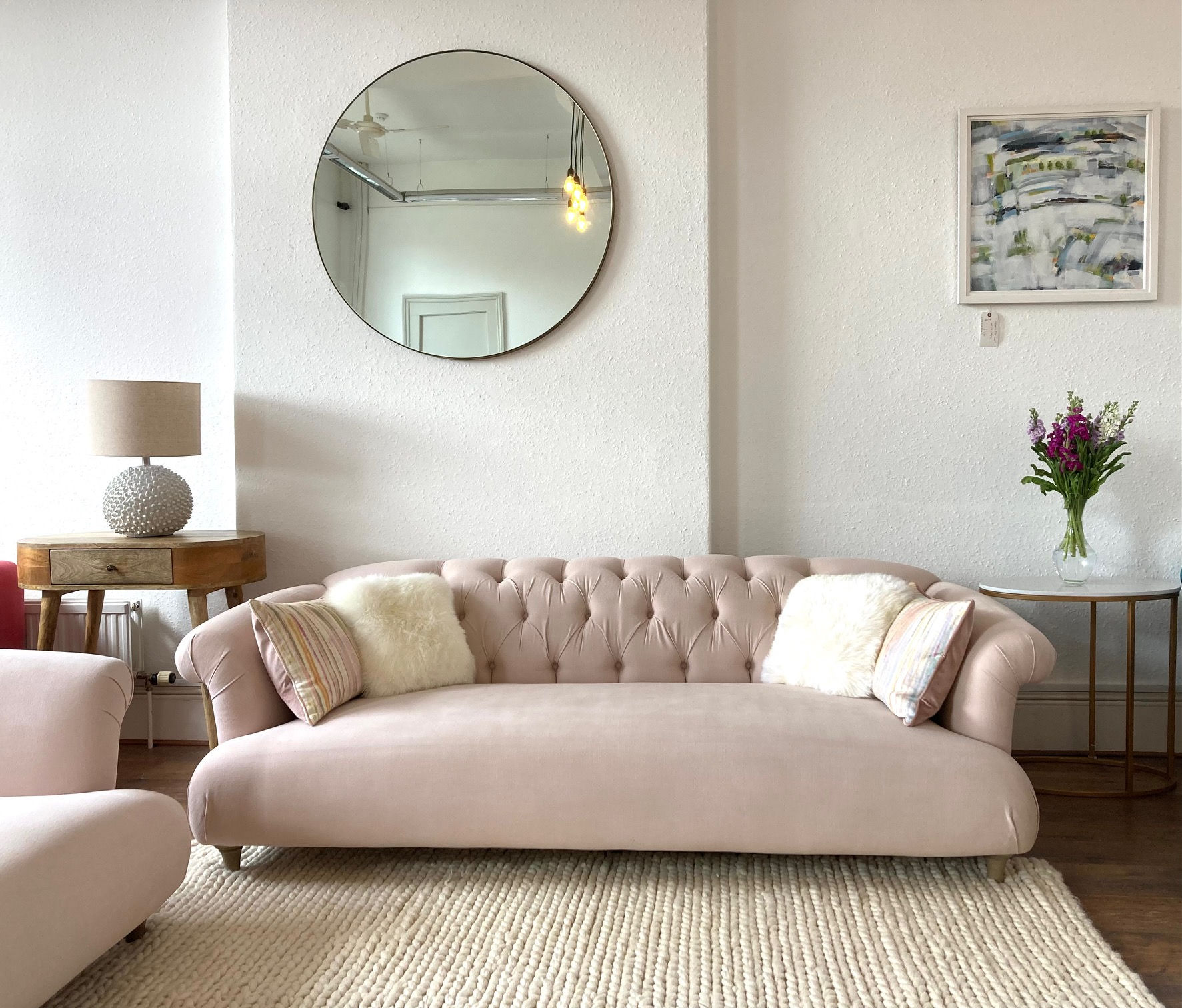 Loaf Large Dixie Sofa Light Pink Cotton RRP £2545 - Matching Set Available