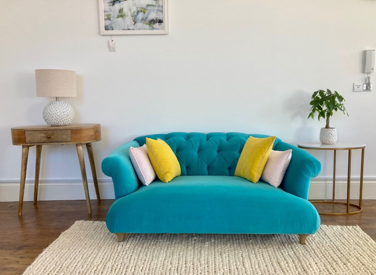 Loaf Dixie Small Sofa in Blue Clever Velvet RRP £2580