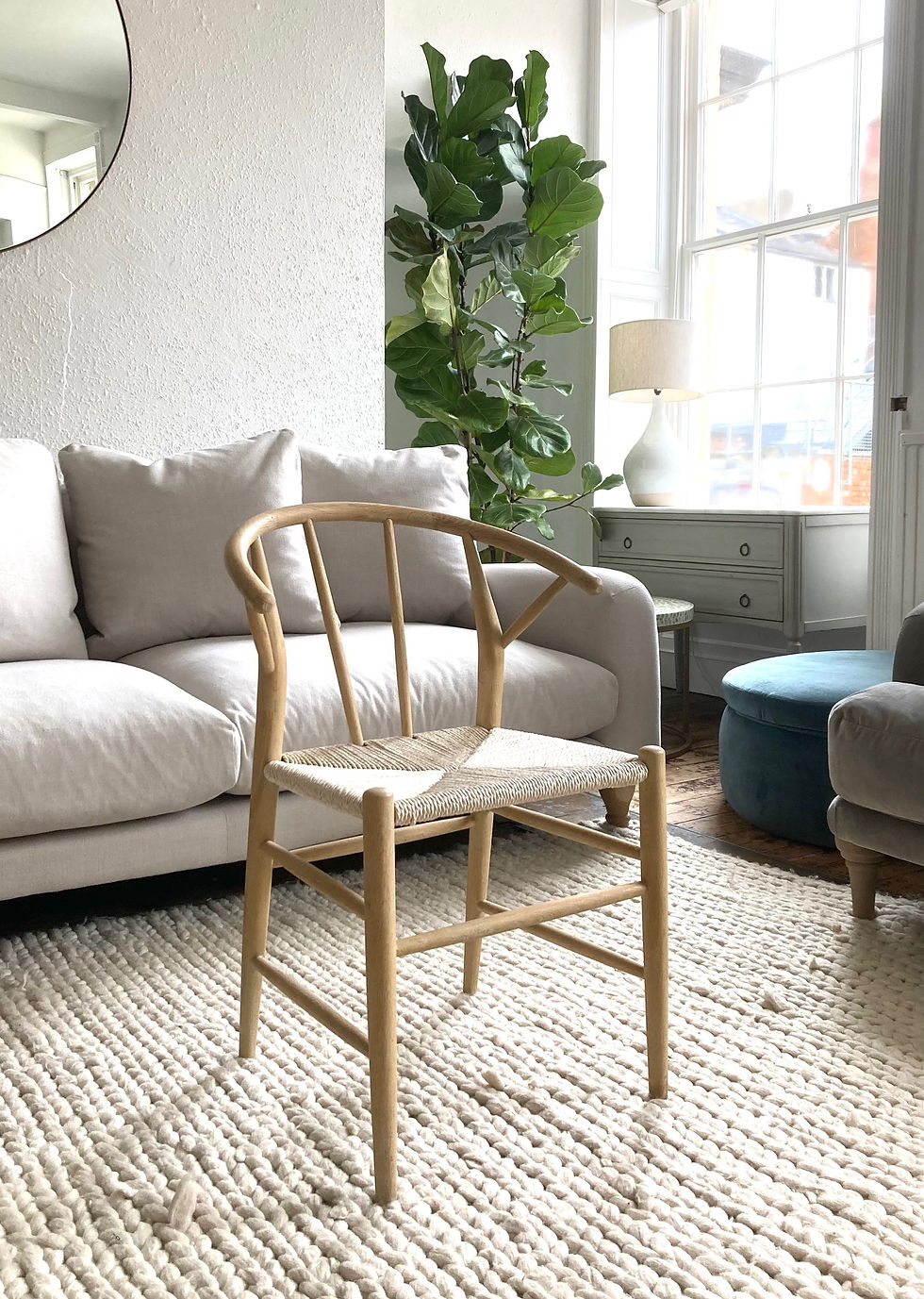 Thumbnail: Loaf Pitstop Oak Bow Back Scandi Dining Kitchen Occasional Chair RRP £270