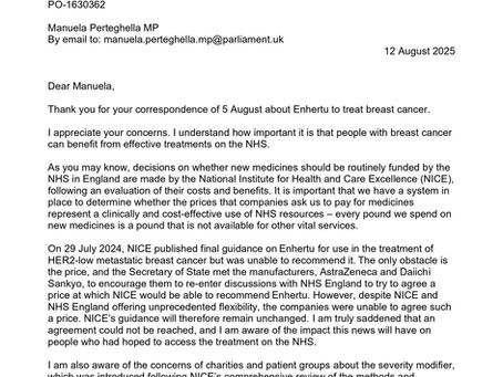 Ministerial Response: Breast Cancer Now