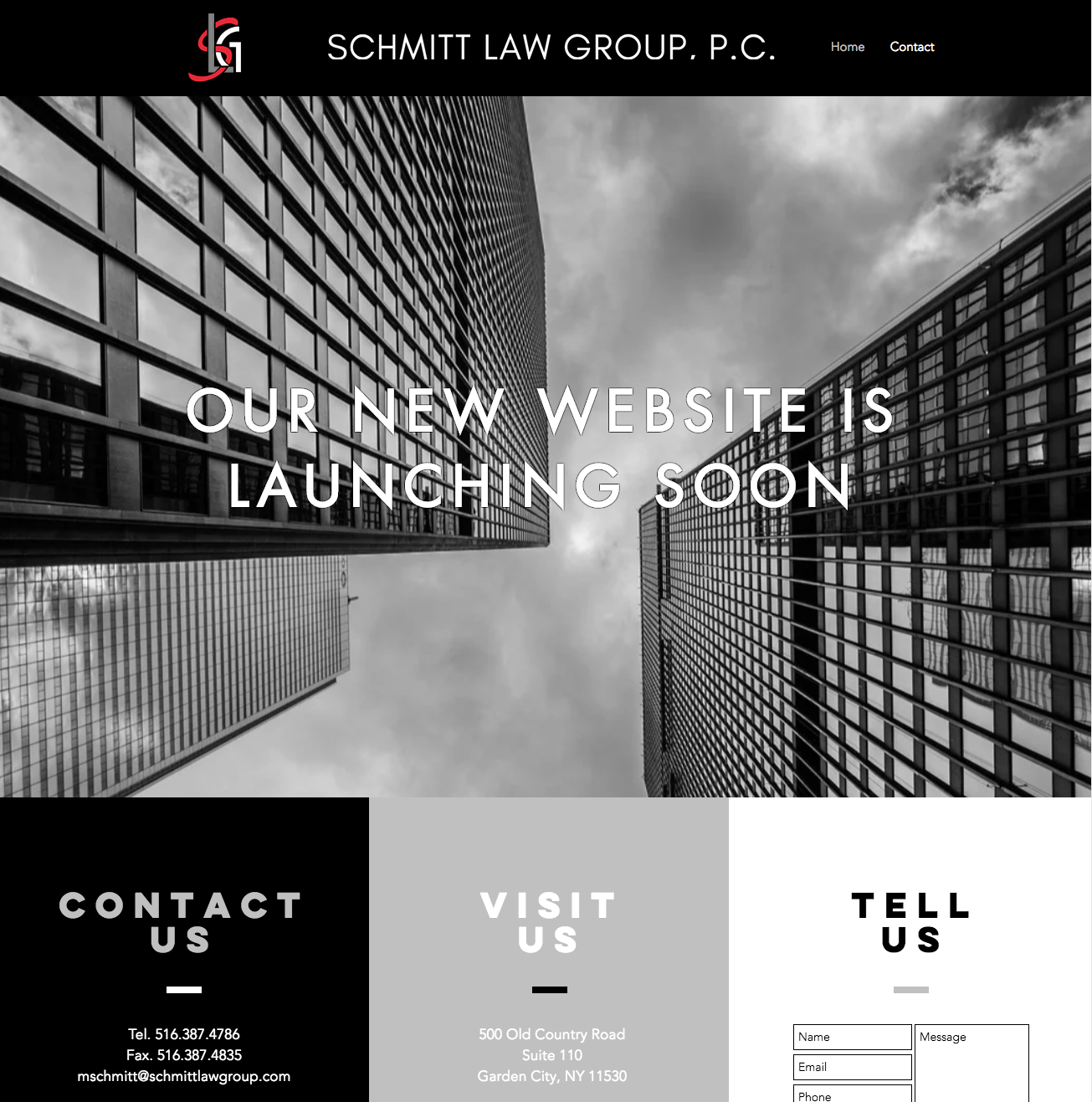 Schmitt Law Group Landing Page