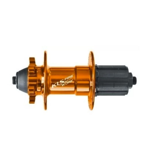 Rear hub KLS FIRE WORK 9x135mm, 32H, disc, anodized orange ჰაბი