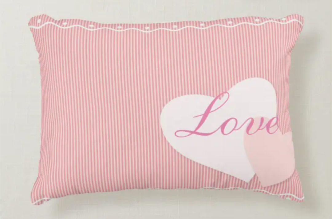 Pink Love Heart Pillow