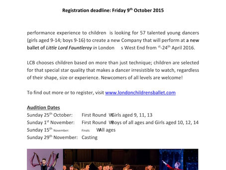 London Children's Ballet Auditions