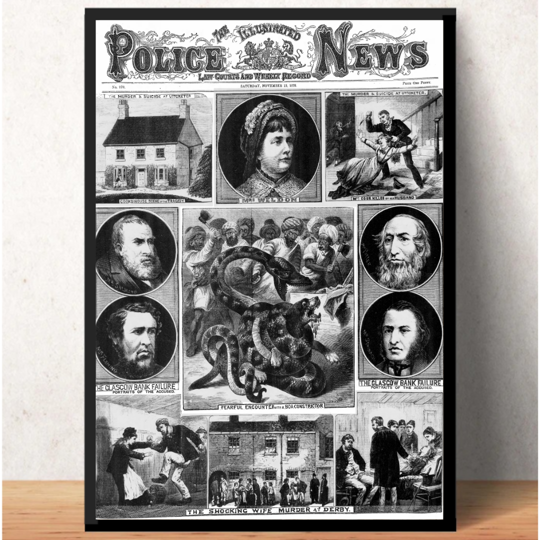 An A4 Print of the cover of Illustrated Police News - 16th Nov 1878