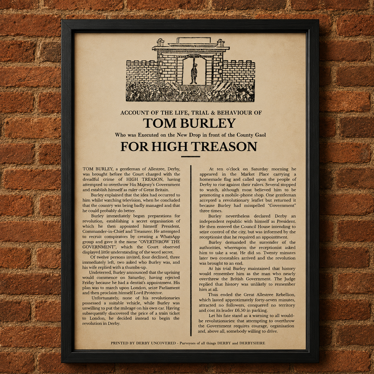 Personalised Execution Broadside – A Criminally Good Gift