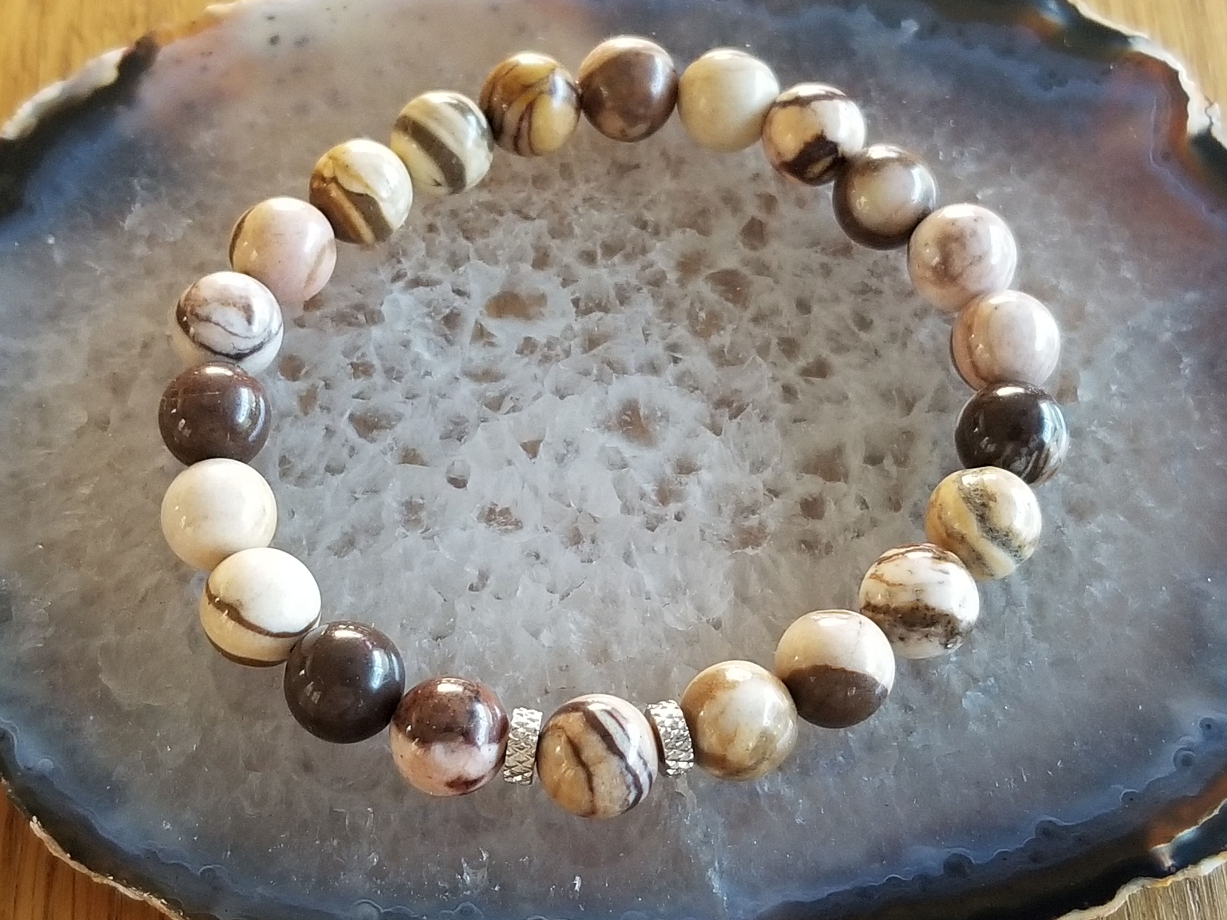 Bracelet Femme en Jaspe Zèbre