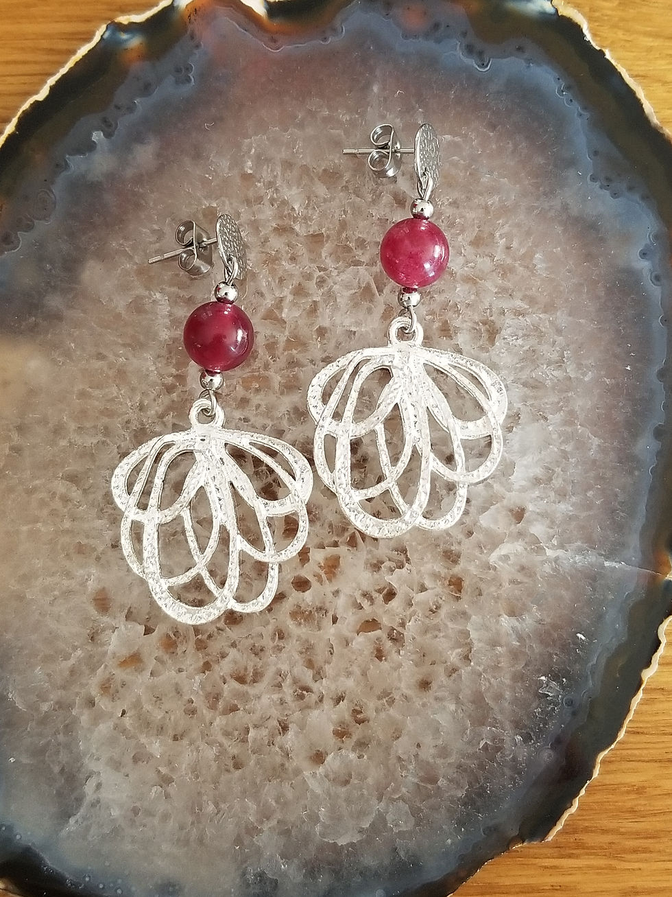 Boucles d'oreilles en Grenat