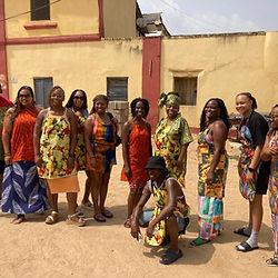 People eating Ghanaian food