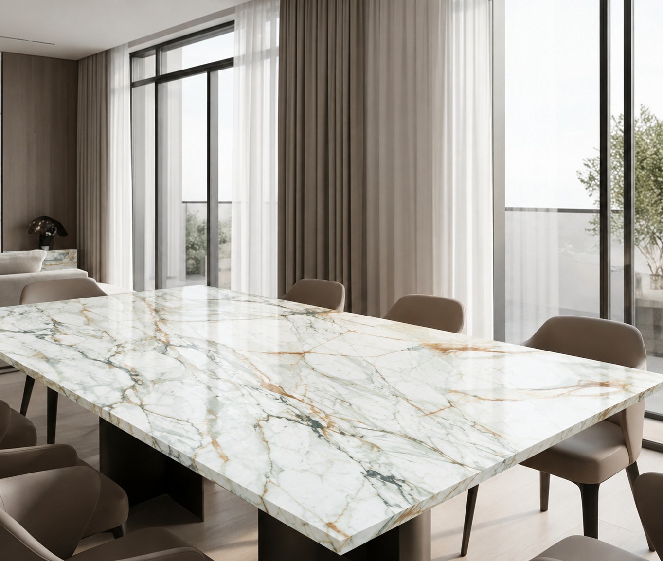 STATUARIETTO GOLD: mesa de comedor. Inspiración del catálogo.