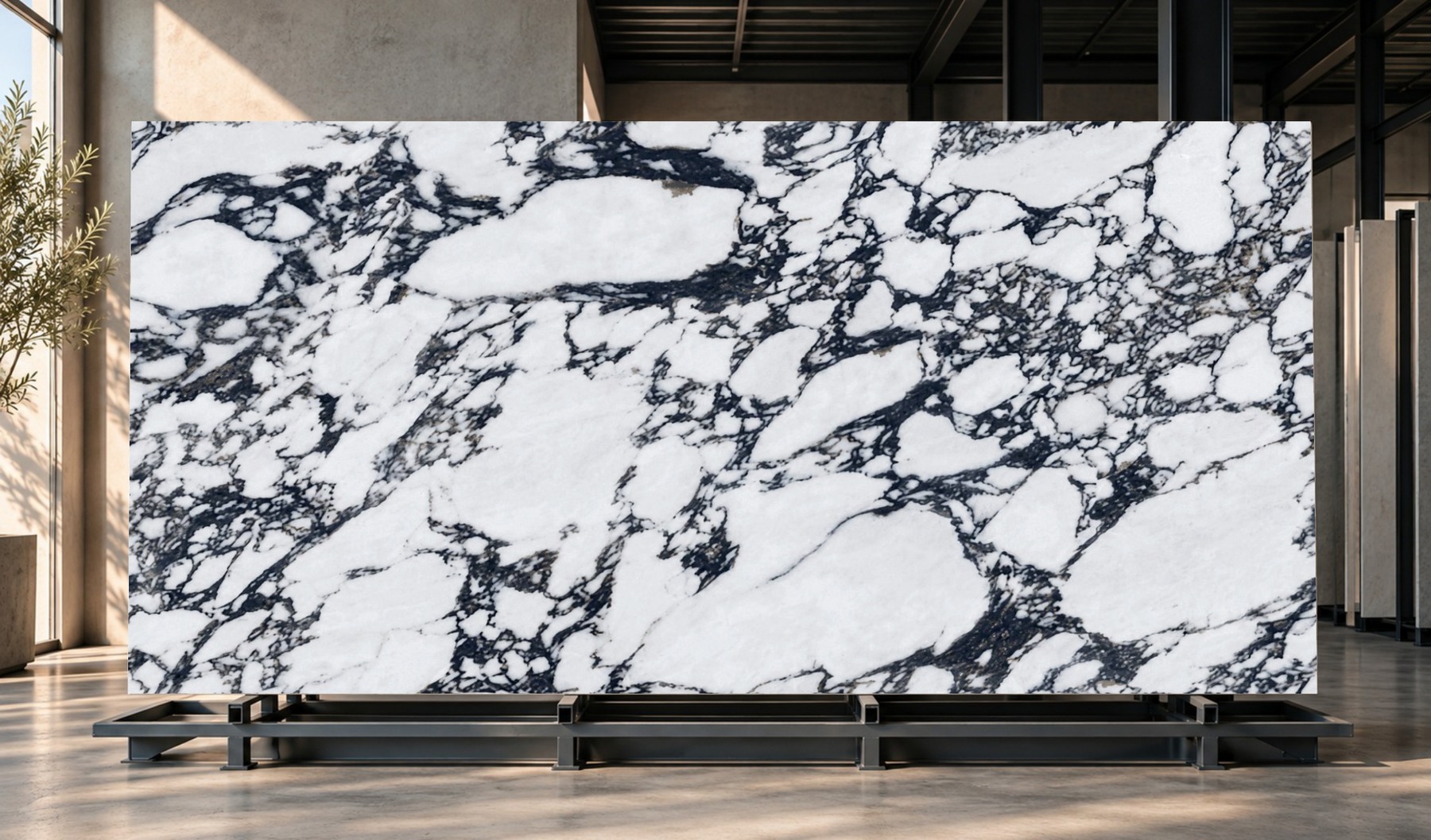 ARABESCATO: placa de piedra sinterizada presentada en un ambiente.