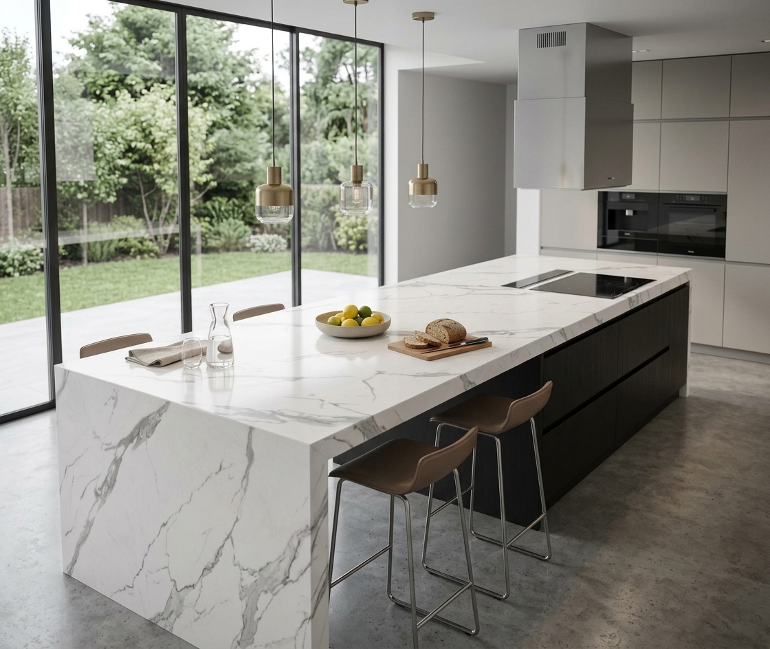 STATUARIO: isla de cocina. Inspiración del catálogo.