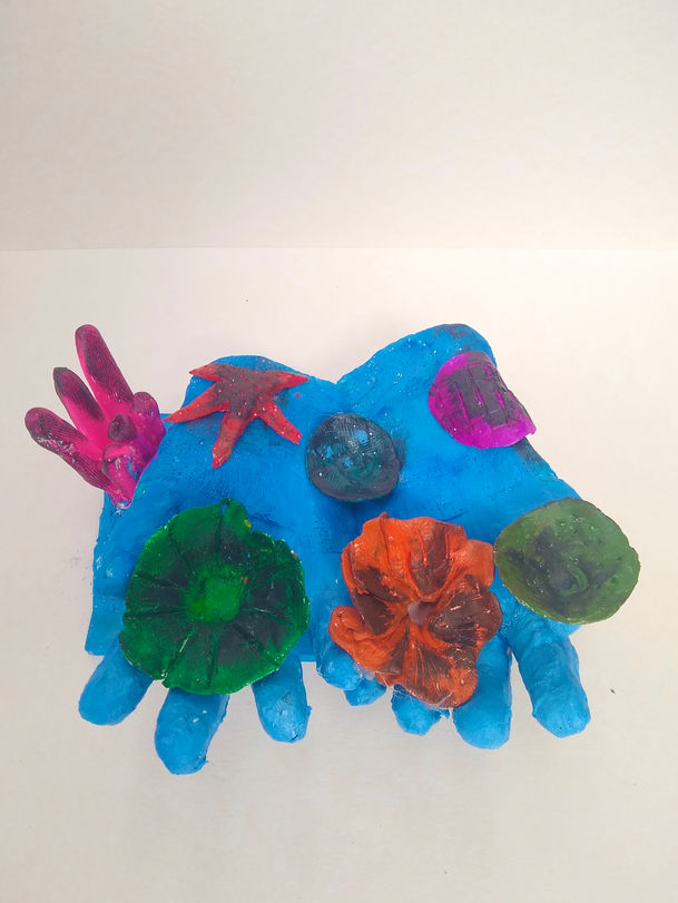 Sculpture inspired by the SDG Life under water.