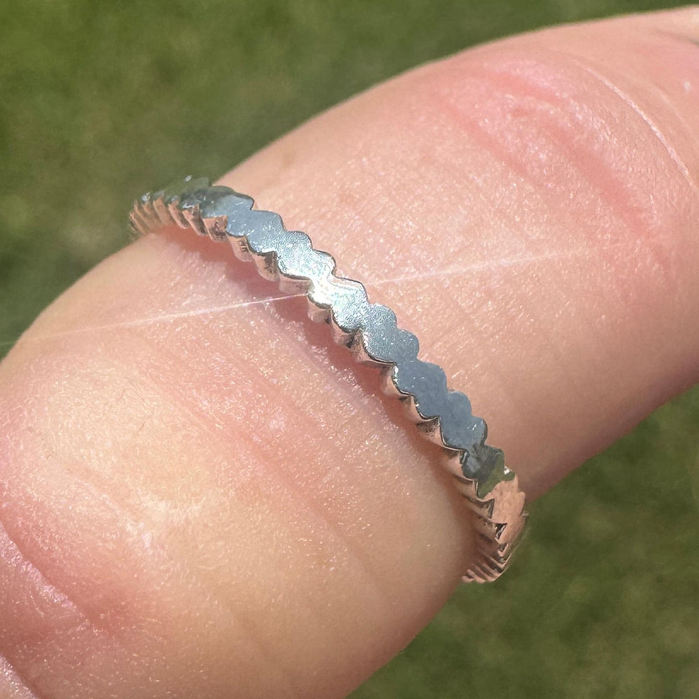 Thumbnail: Handmade Sterling Silver Stackable Heart Ring Multiple US Sizes