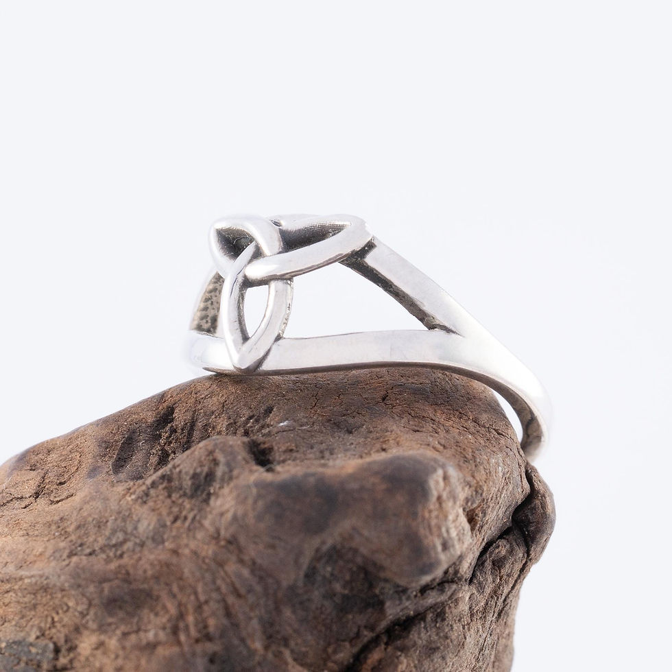 Thumbnail: Handmade Sterling Silver Triquetra Celtic Knot Ring Multiple Sizes