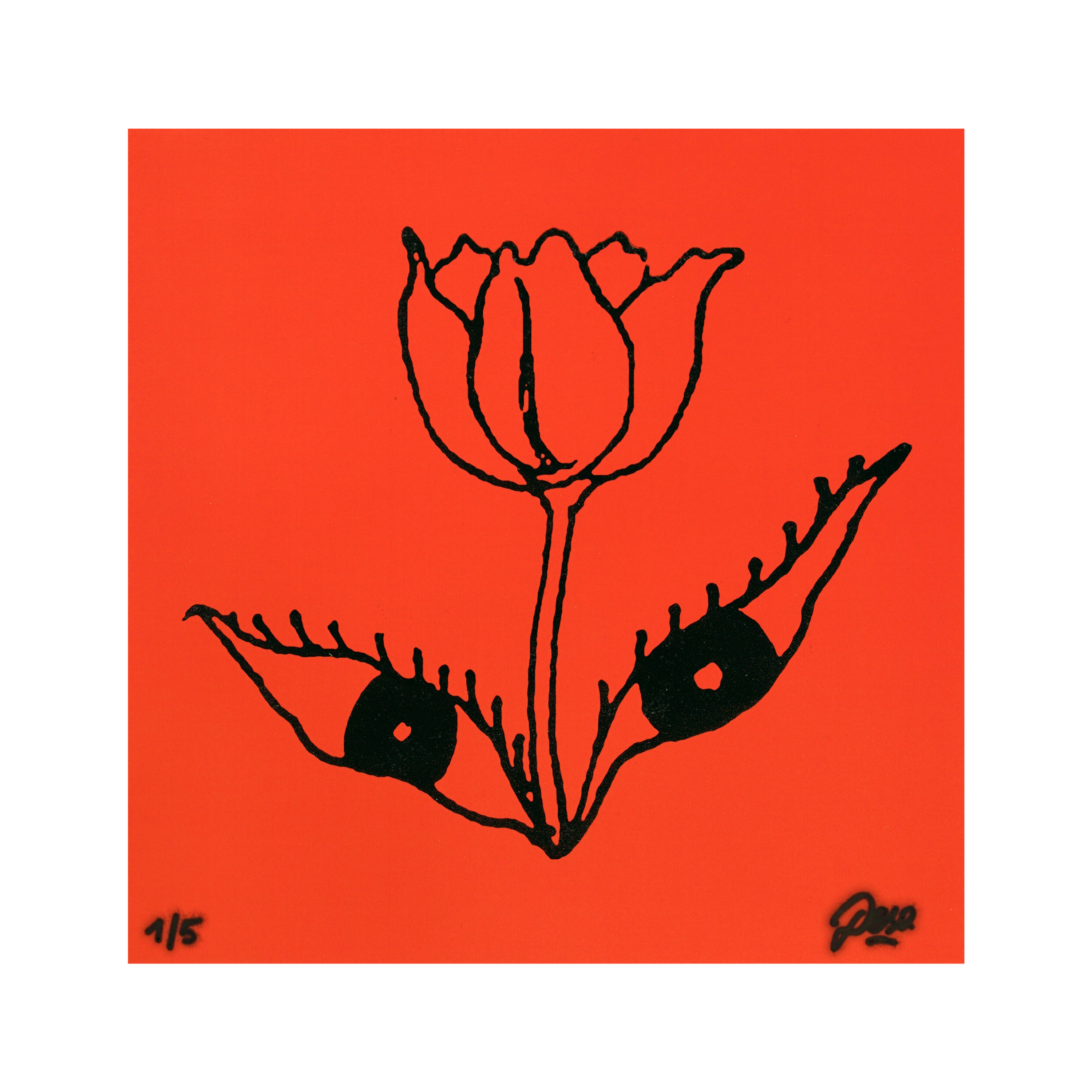 Eyes Flower- Red print by Deso